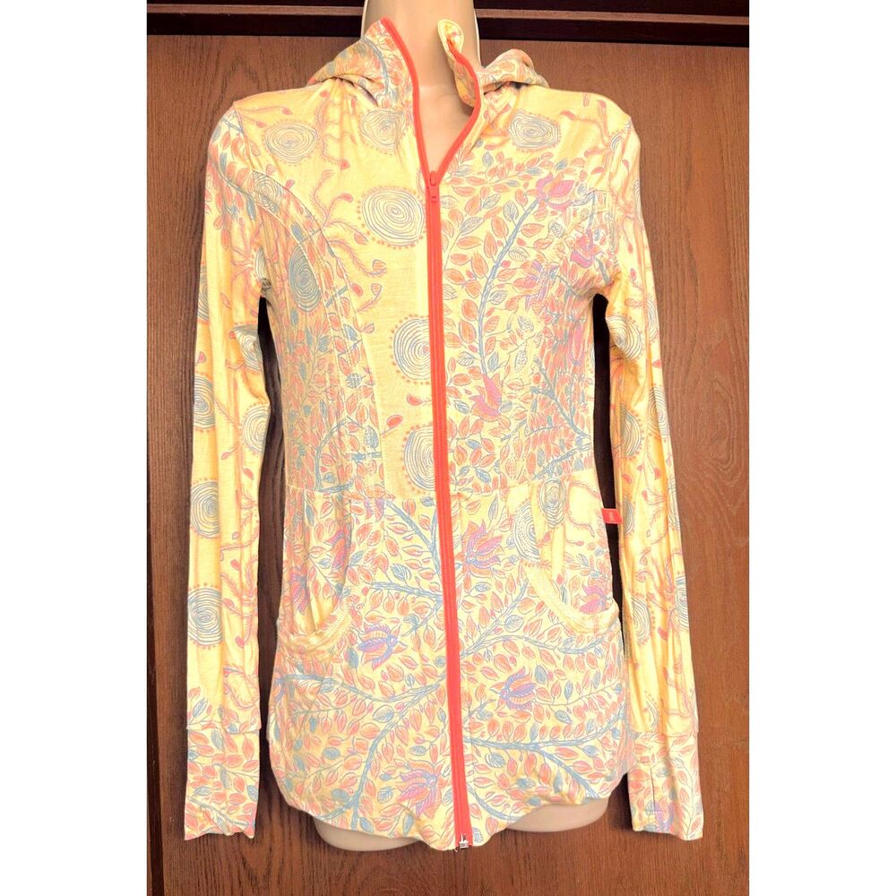 Juana De Arco Coastal Botanical Lightweight Activewear Hodie Zip Up Jacket 1